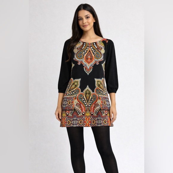 cha cha vente Dresses & Skirts - Cha Cha Vente Multi Colored Tunic Dress – Size L